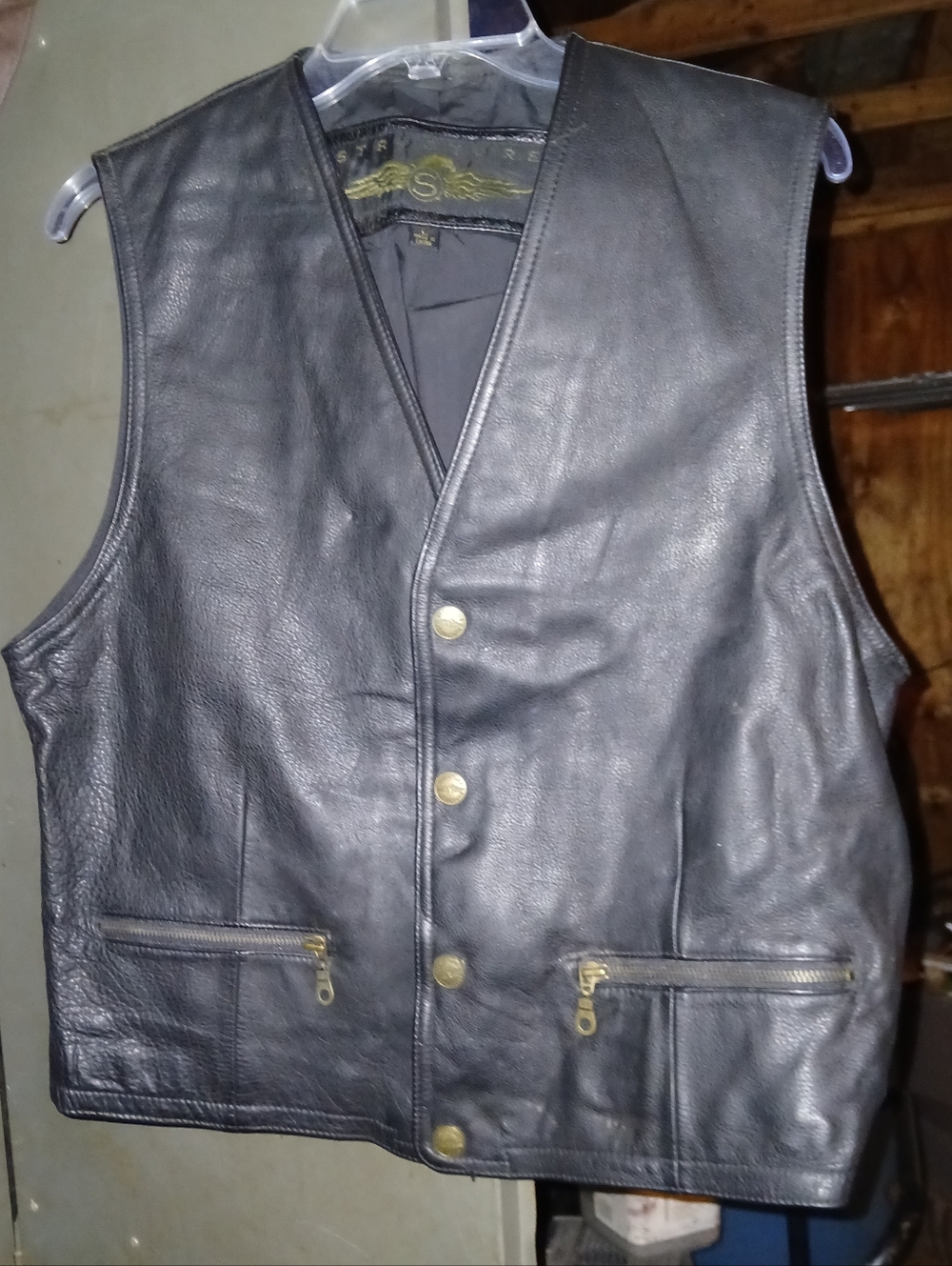 Black Motorcycle Vest